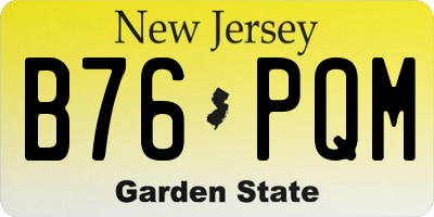 NJ license plate B76PQM