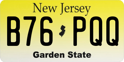 NJ license plate B76PQQ