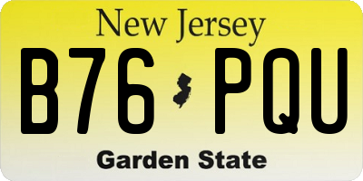 NJ license plate B76PQU