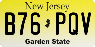 NJ license plate B76PQV