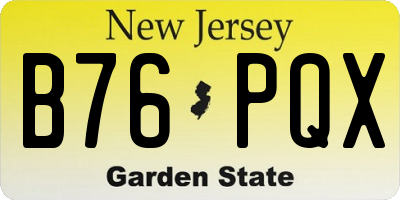 NJ license plate B76PQX