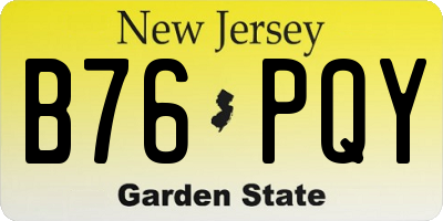 NJ license plate B76PQY