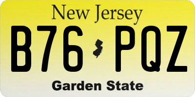 NJ license plate B76PQZ