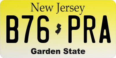 NJ license plate B76PRA