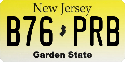 NJ license plate B76PRB