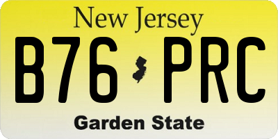 NJ license plate B76PRC