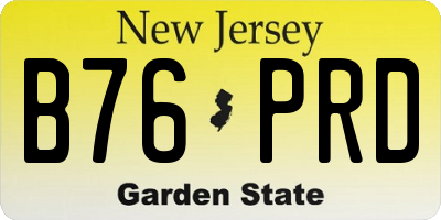NJ license plate B76PRD