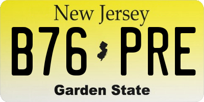 NJ license plate B76PRE