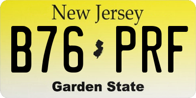 NJ license plate B76PRF