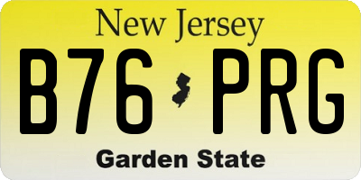 NJ license plate B76PRG
