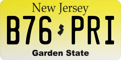 NJ license plate B76PRI