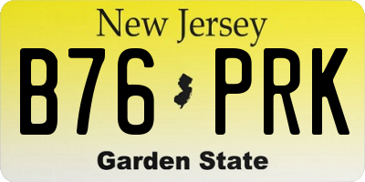 NJ license plate B76PRK