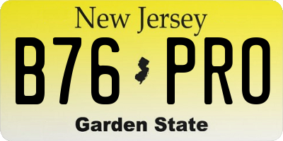 NJ license plate B76PRO