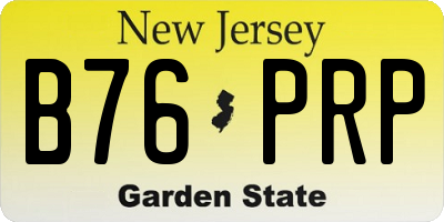 NJ license plate B76PRP