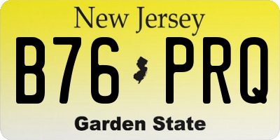 NJ license plate B76PRQ