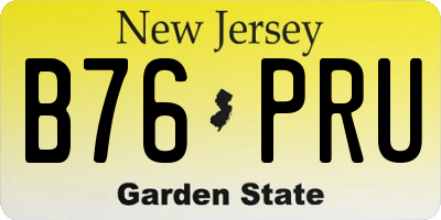 NJ license plate B76PRU