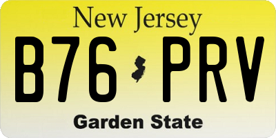 NJ license plate B76PRV