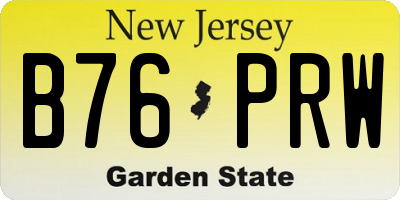 NJ license plate B76PRW