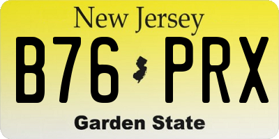 NJ license plate B76PRX