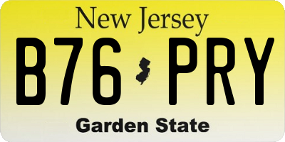 NJ license plate B76PRY