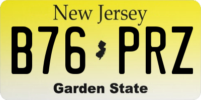 NJ license plate B76PRZ