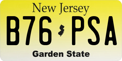 NJ license plate B76PSA
