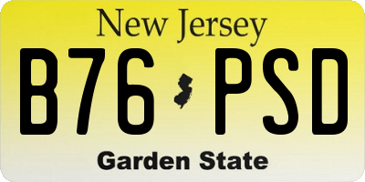 NJ license plate B76PSD