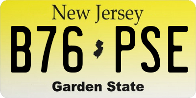 NJ license plate B76PSE