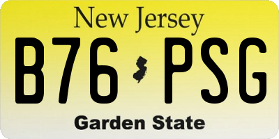 NJ license plate B76PSG