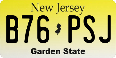 NJ license plate B76PSJ
