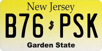 NJ license plate B76PSK