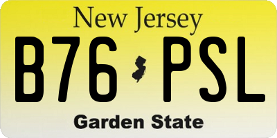 NJ license plate B76PSL