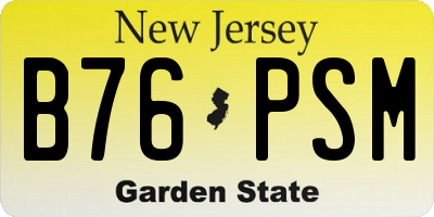 NJ license plate B76PSM