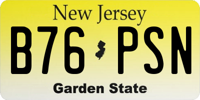 NJ license plate B76PSN