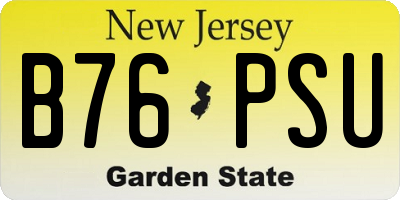 NJ license plate B76PSU