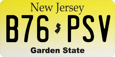 NJ license plate B76PSV