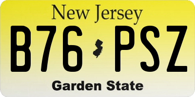 NJ license plate B76PSZ