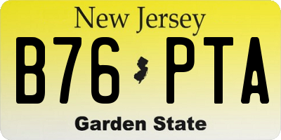NJ license plate B76PTA