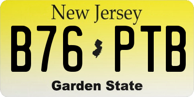 NJ license plate B76PTB
