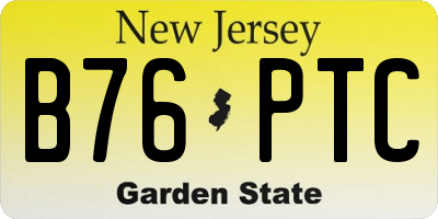 NJ license plate B76PTC