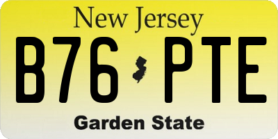 NJ license plate B76PTE