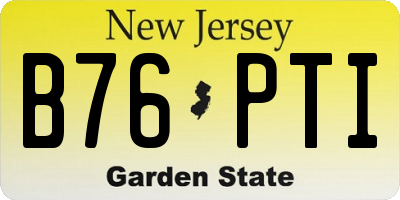NJ license plate B76PTI
