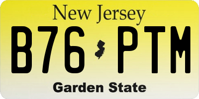 NJ license plate B76PTM
