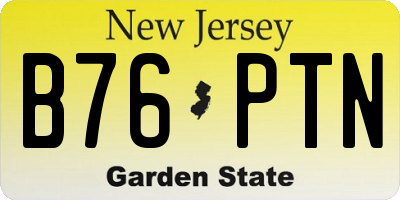 NJ license plate B76PTN