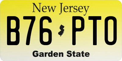 NJ license plate B76PTO