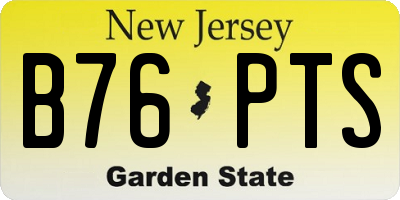 NJ license plate B76PTS