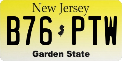 NJ license plate B76PTW