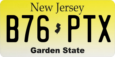 NJ license plate B76PTX