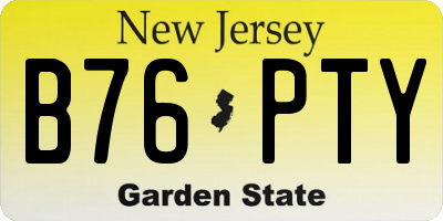 NJ license plate B76PTY