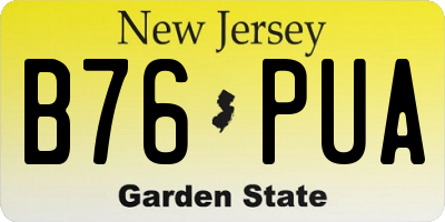 NJ license plate B76PUA